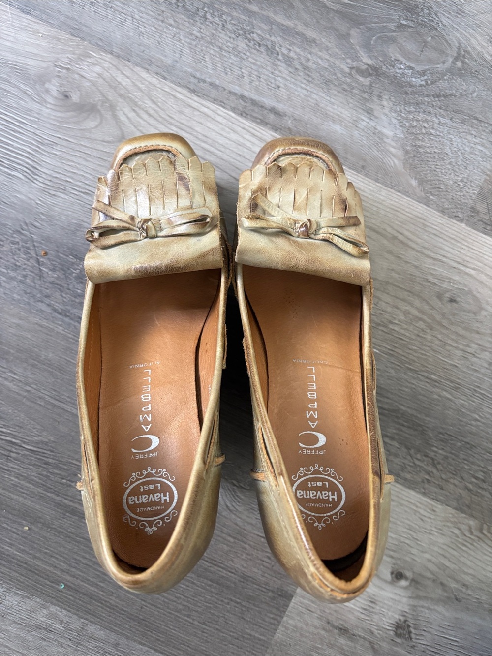 Jeffrey Campbell Gold Kiltie Loafers with Bow Detail